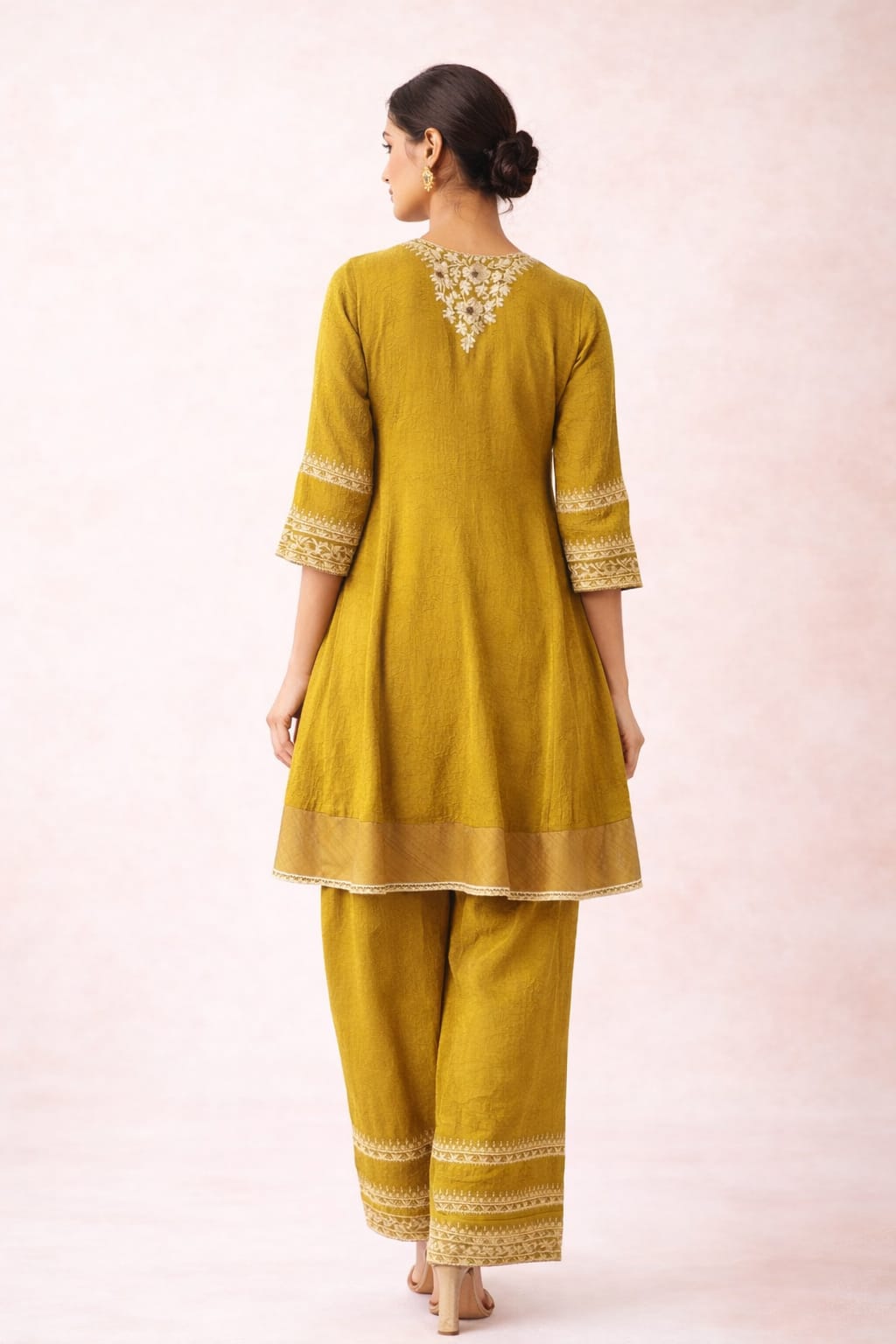 Elegant Olive Green Anarkali Kurta Set