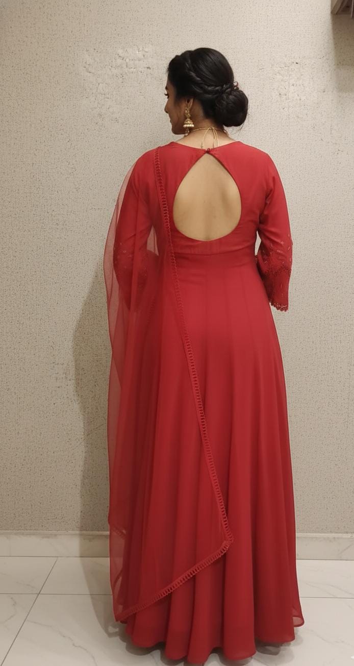Dolla Silk And Georgette Outfit with Cutdana Sequin and Moti Work