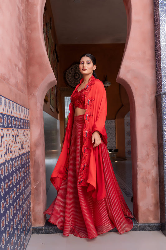 Maroon Festive Wear Lehenga with Heavy Blouse Embroidery