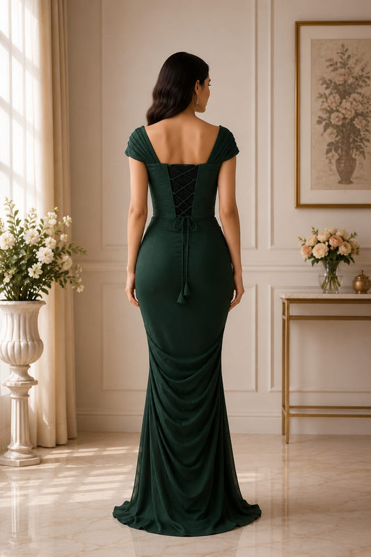 Green two piece indo western