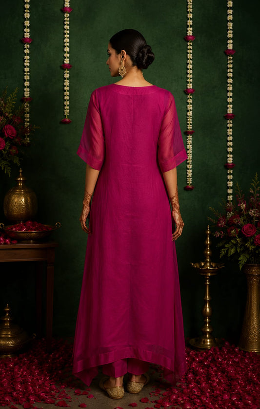 Organza Embroidered long suit set