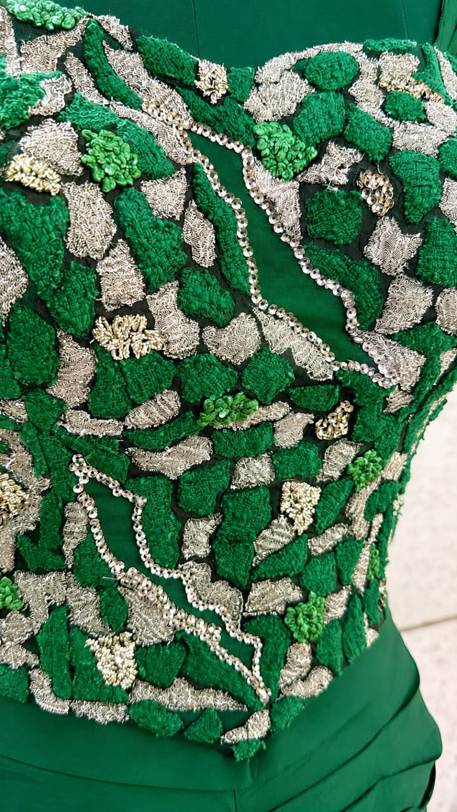 Green two piece indo western