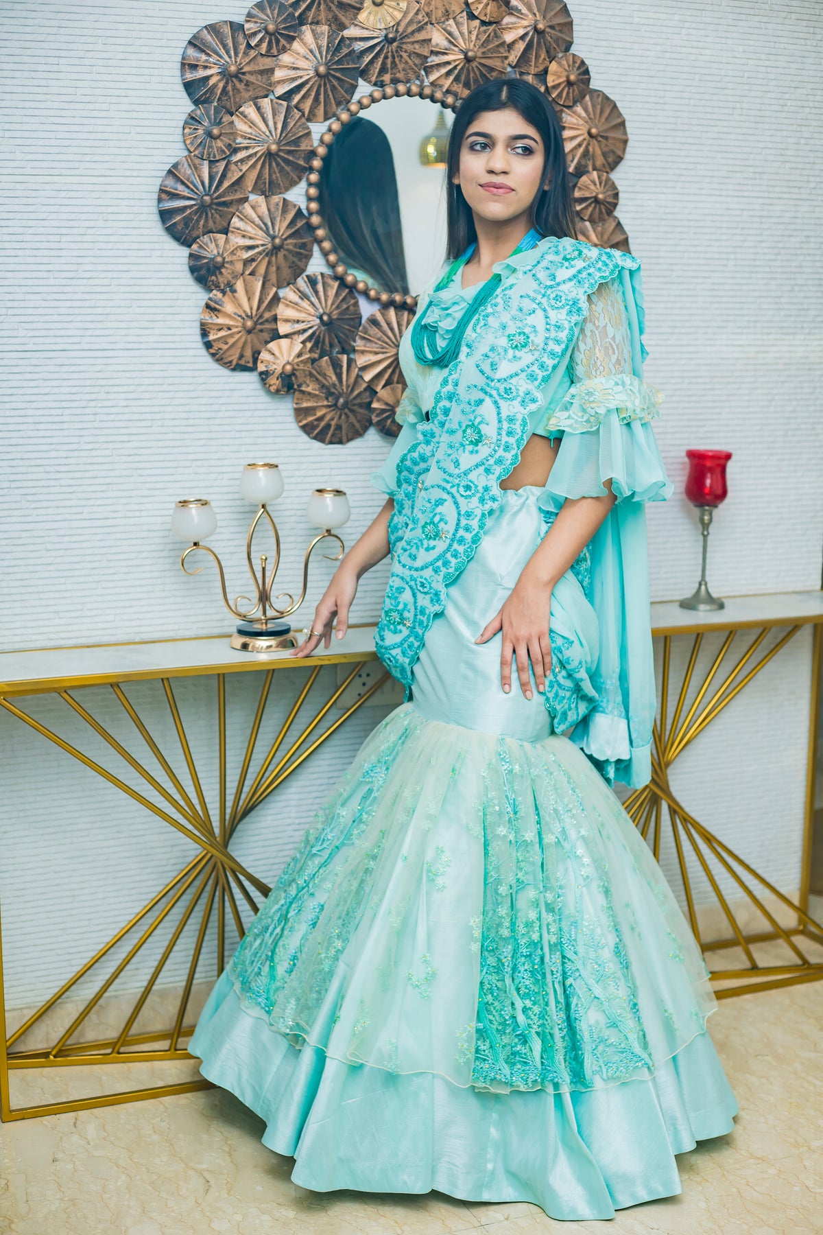 Aqua Fish Cut Drape