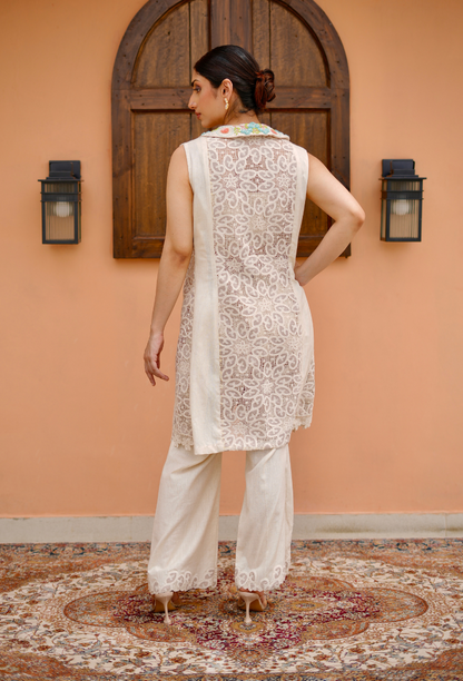 Beige Color Heavy Collor Joot Jacket