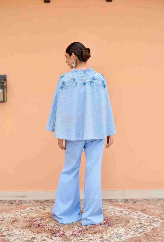 Indigo Blue 3 PC Set With heavy sequence jacket