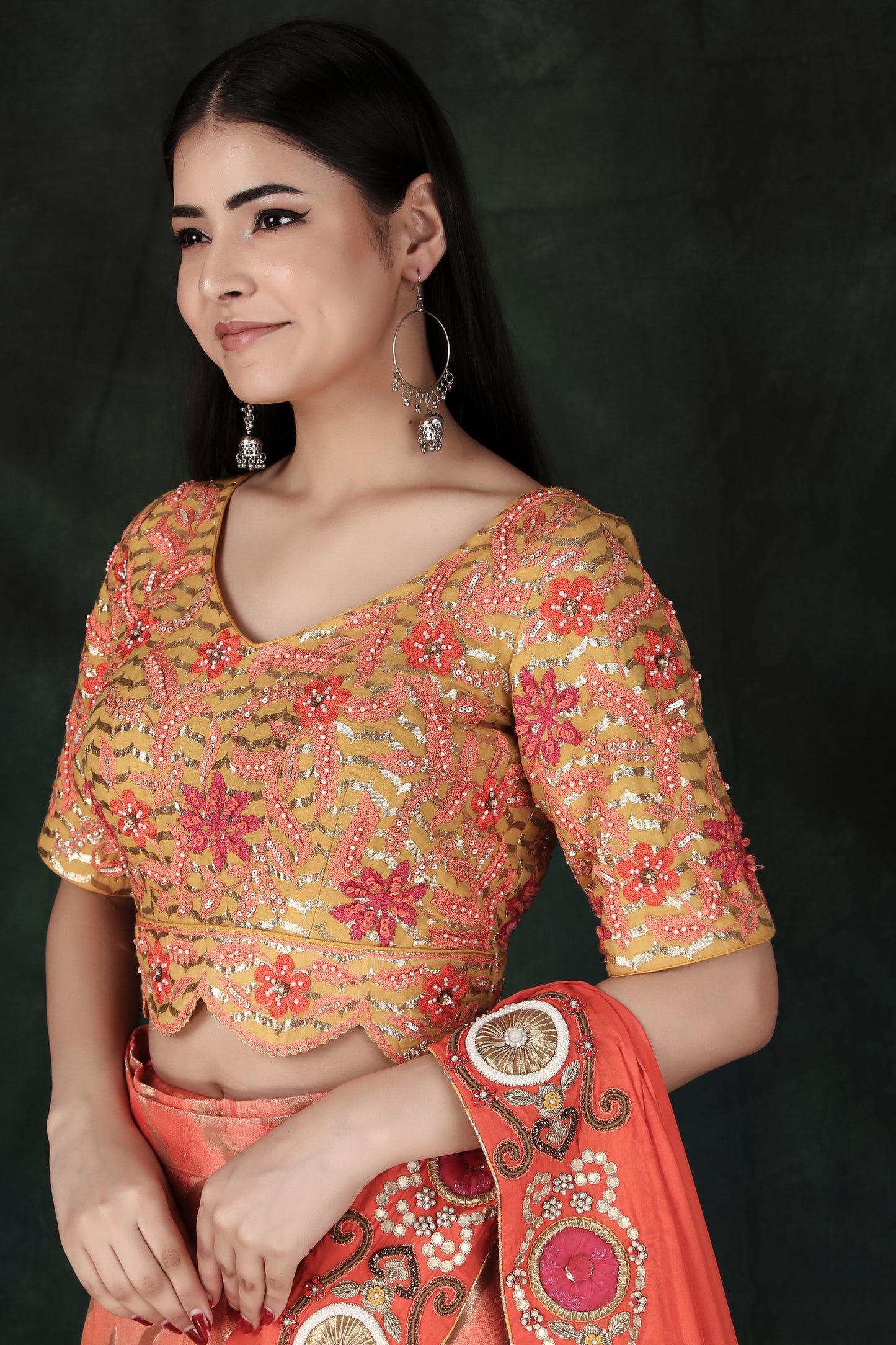 Elegant Orange Lehenga Saree with Rich Weaving Contrast Yellow Blouse And Handworked Silk Pallu