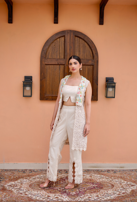 Beige Color Heavy Collor Joot Jacket