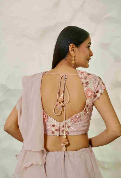 Onion Lehenga With Front Attached Pallu
