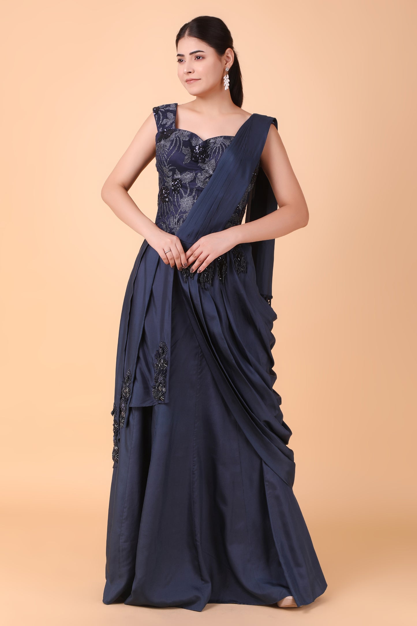 Navy Blue Drape