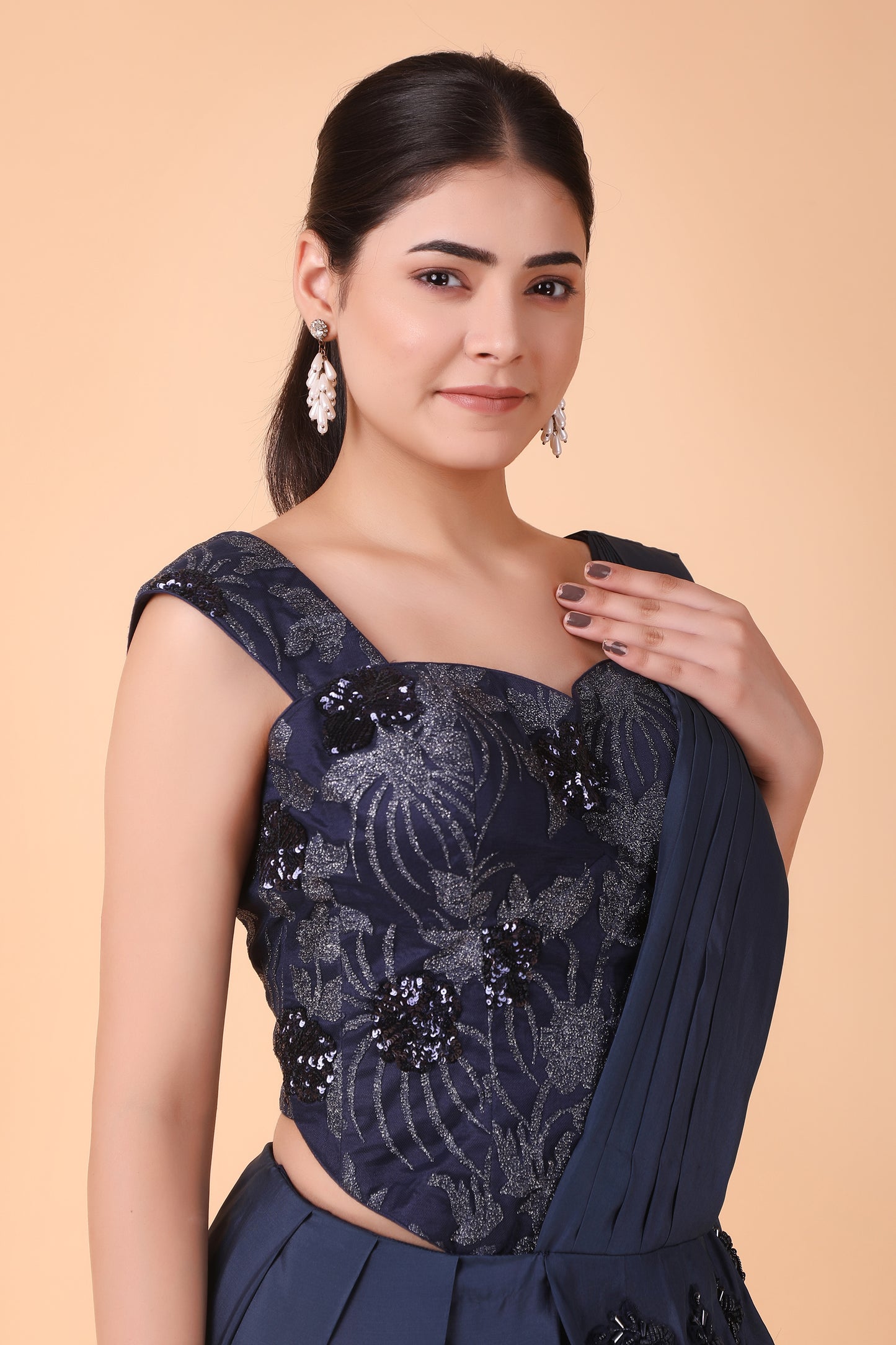 Navy Blue Drape