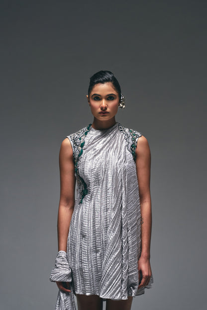 Short cowl drape dress