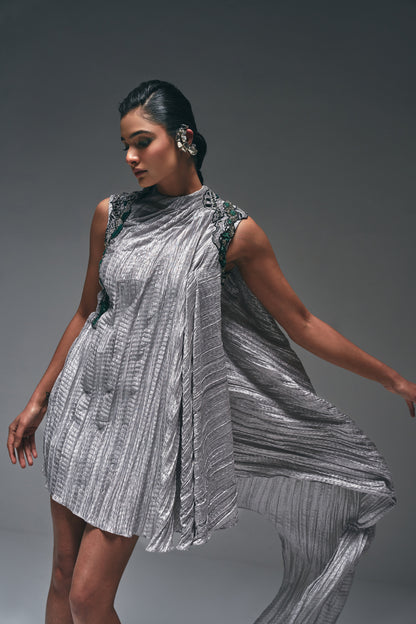 Short cowl drape dress