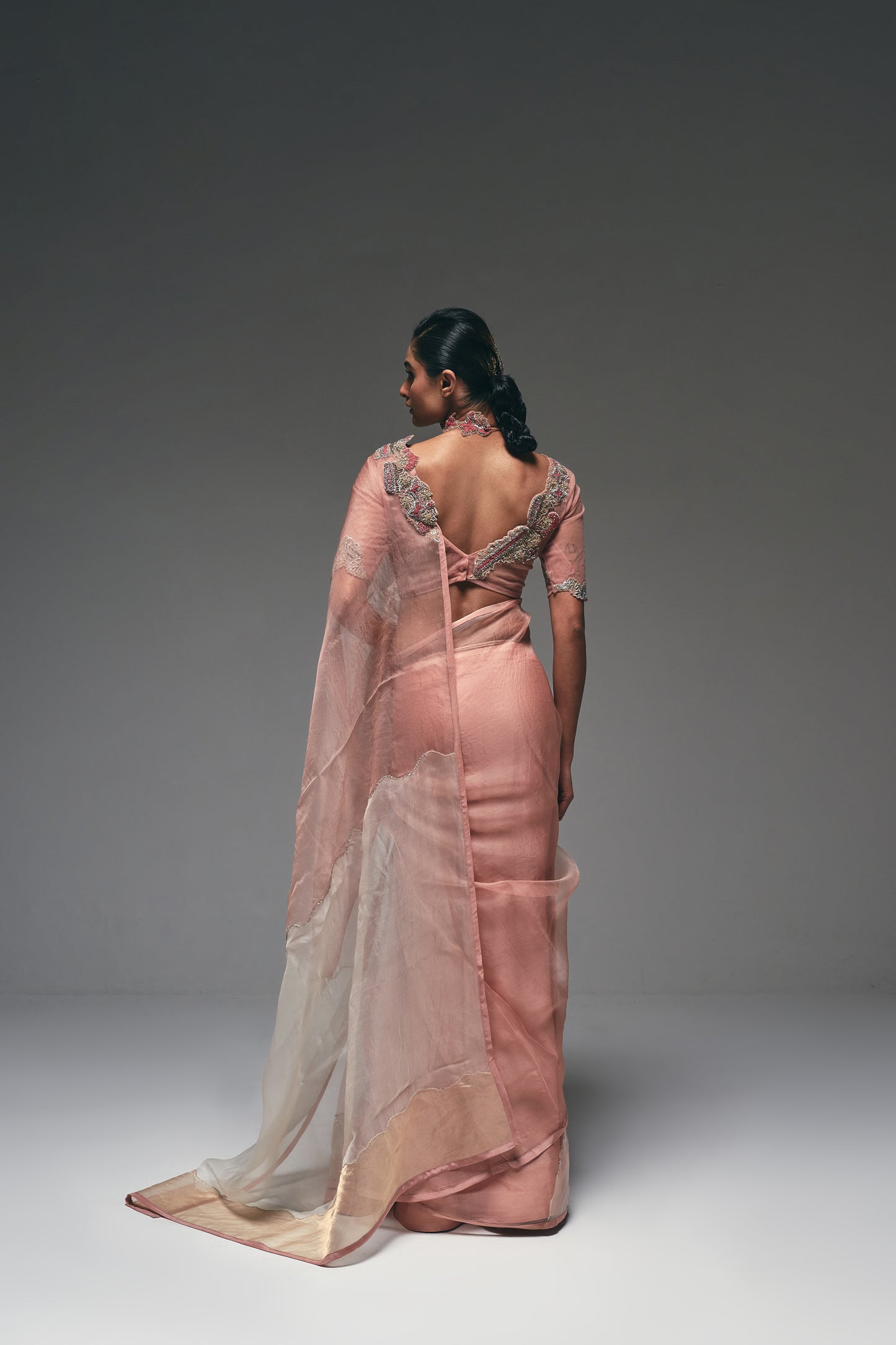 An elegant organza saree