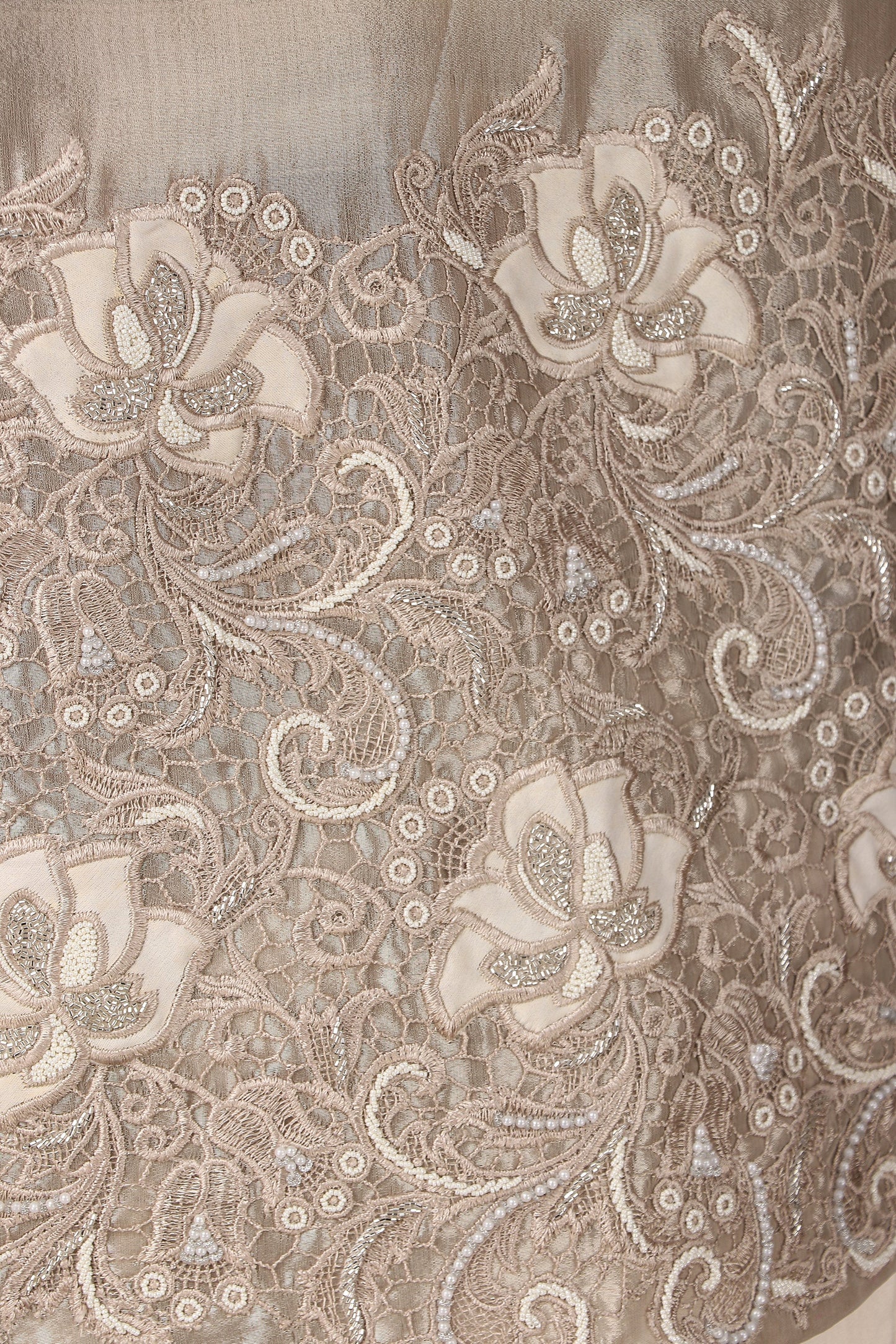 Ivory Luxury Co-Ord Set with Statement Embroidered Cape