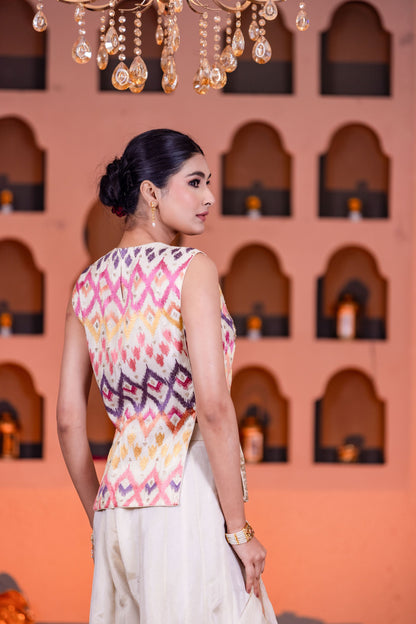 Designer Ivory Kurta Palazzo Set Featuring Intricate Golden Embroidery