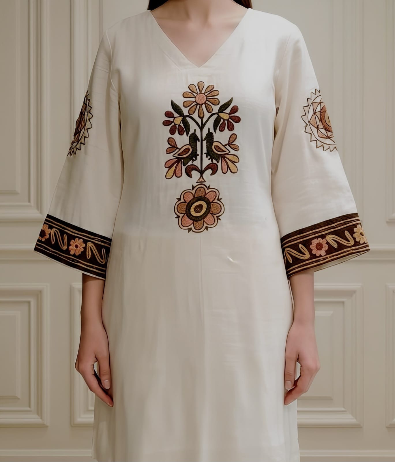 Off White Khadi Kurti with Matching Pants