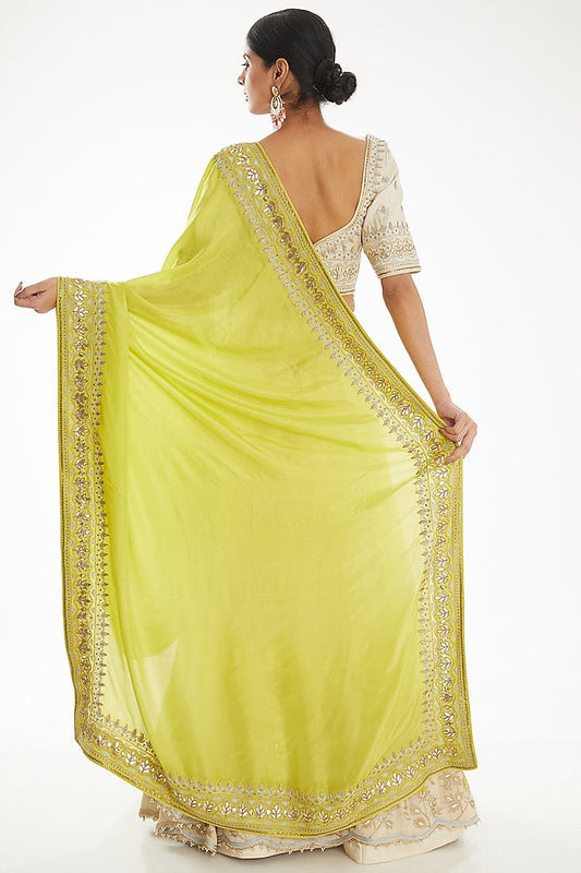 Luxury Embroidered Blouse Floral Lehenga Saree