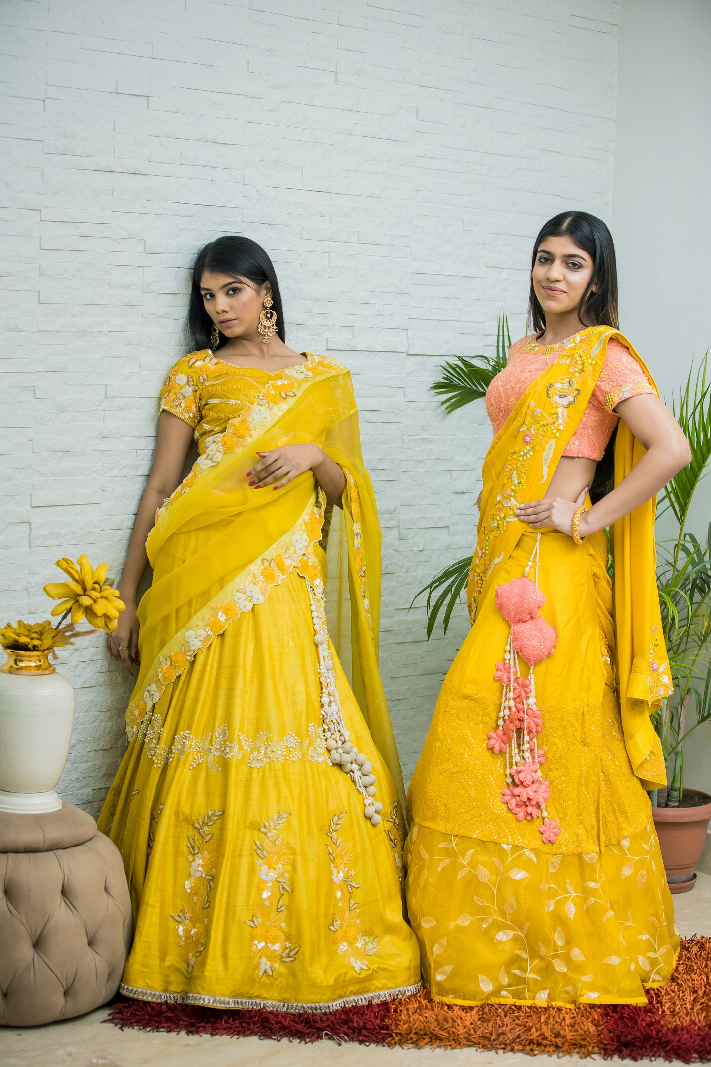 Haldi Function Yellow Lehenga In Luxurious Taser Silk