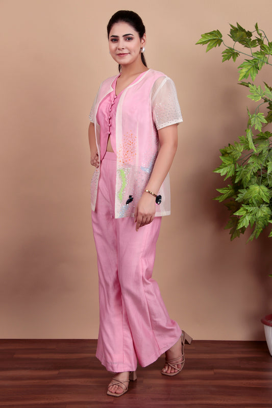 A stylish light pink co-ord set