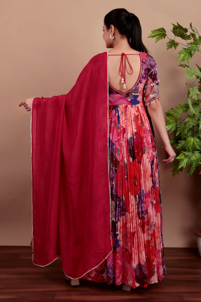 Multicolor Printed Gather anarkali