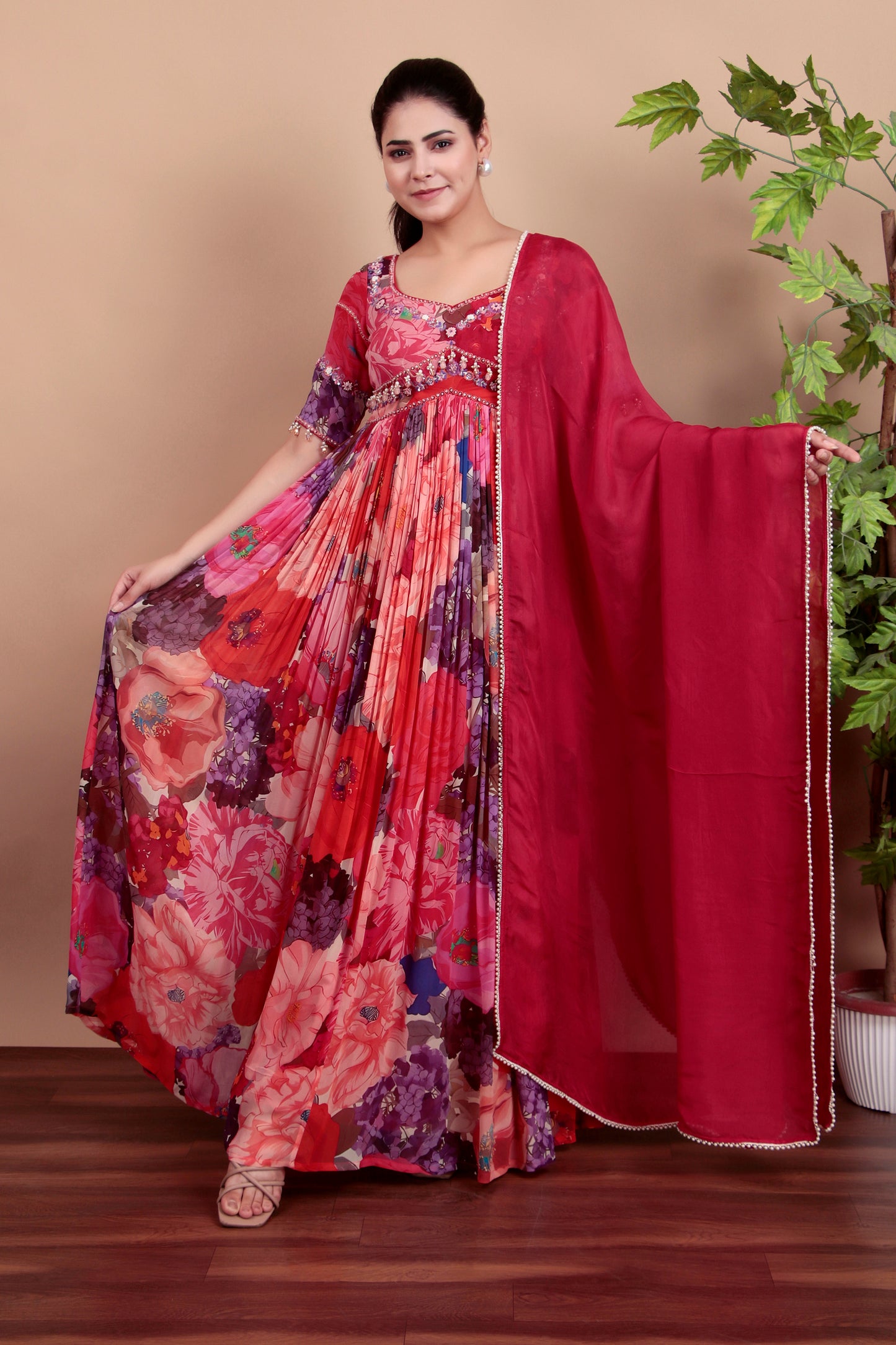 Multicolor Printed Gather anarkali
