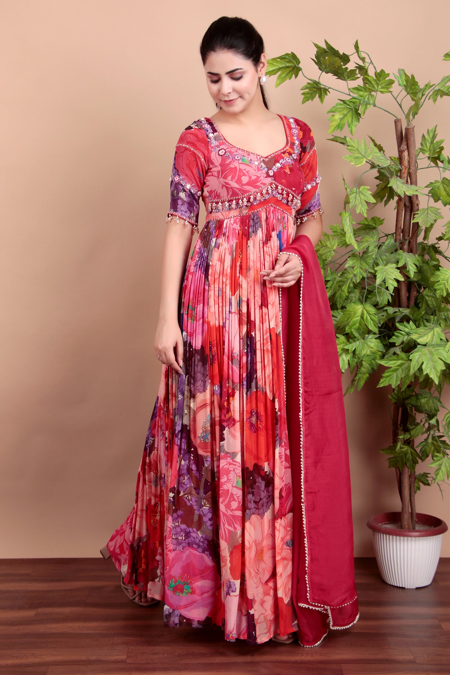 Multicolor Printed Gather anarkali