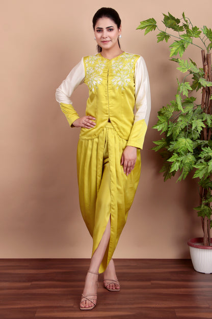 2 PC Indowestern With Drape Dhoti