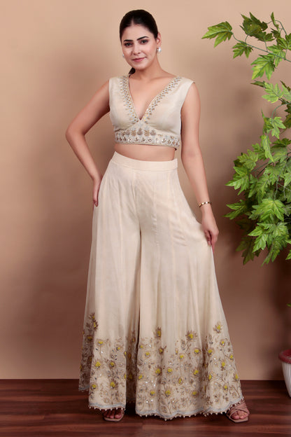 Off White & Green  Indowestern