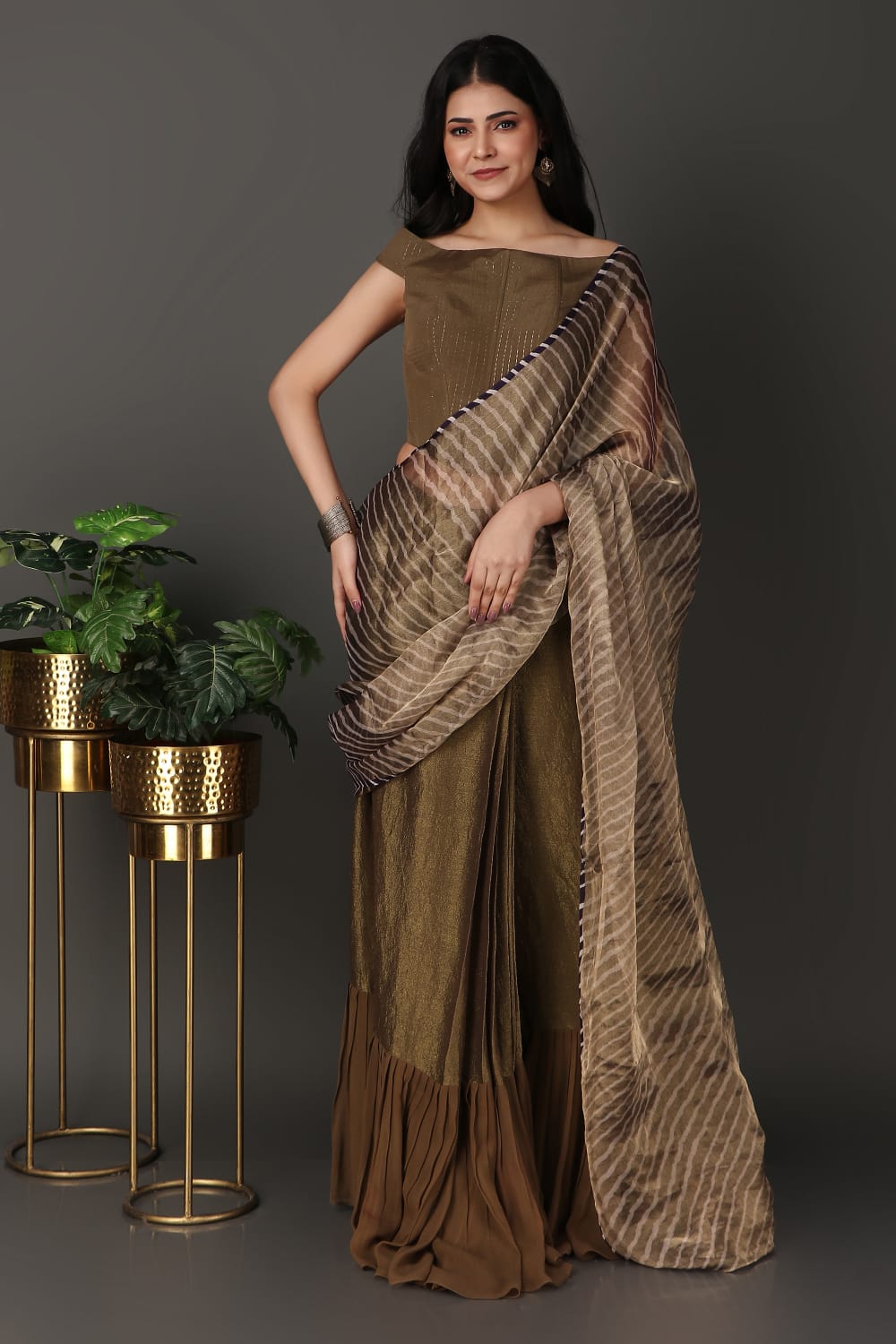 Mehndi Green Party Wear Georgette Saree