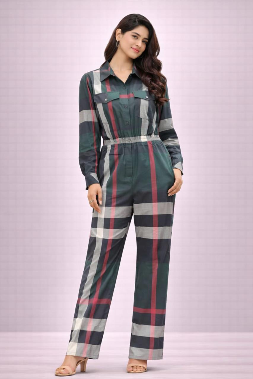 Chic Checked Waist-Fit Jumpsuit