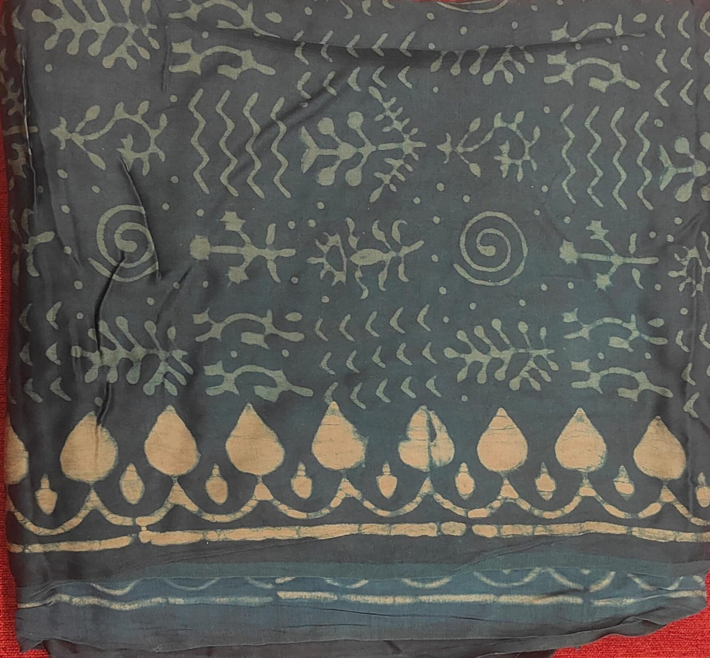 Ajrak blue dupatta