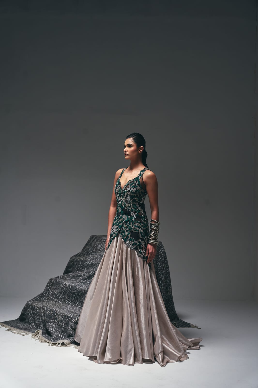 Elegant one-piece ensemble in champagne beige Dress