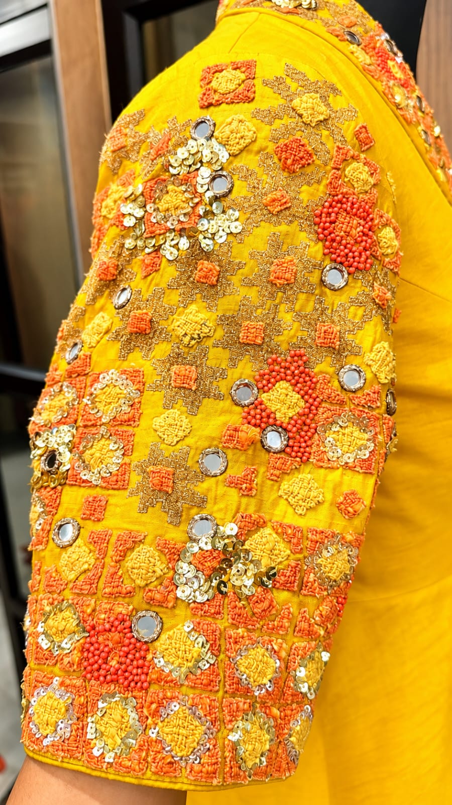 Mustard Peplum Jacket with Draped Dhoti Pants Set