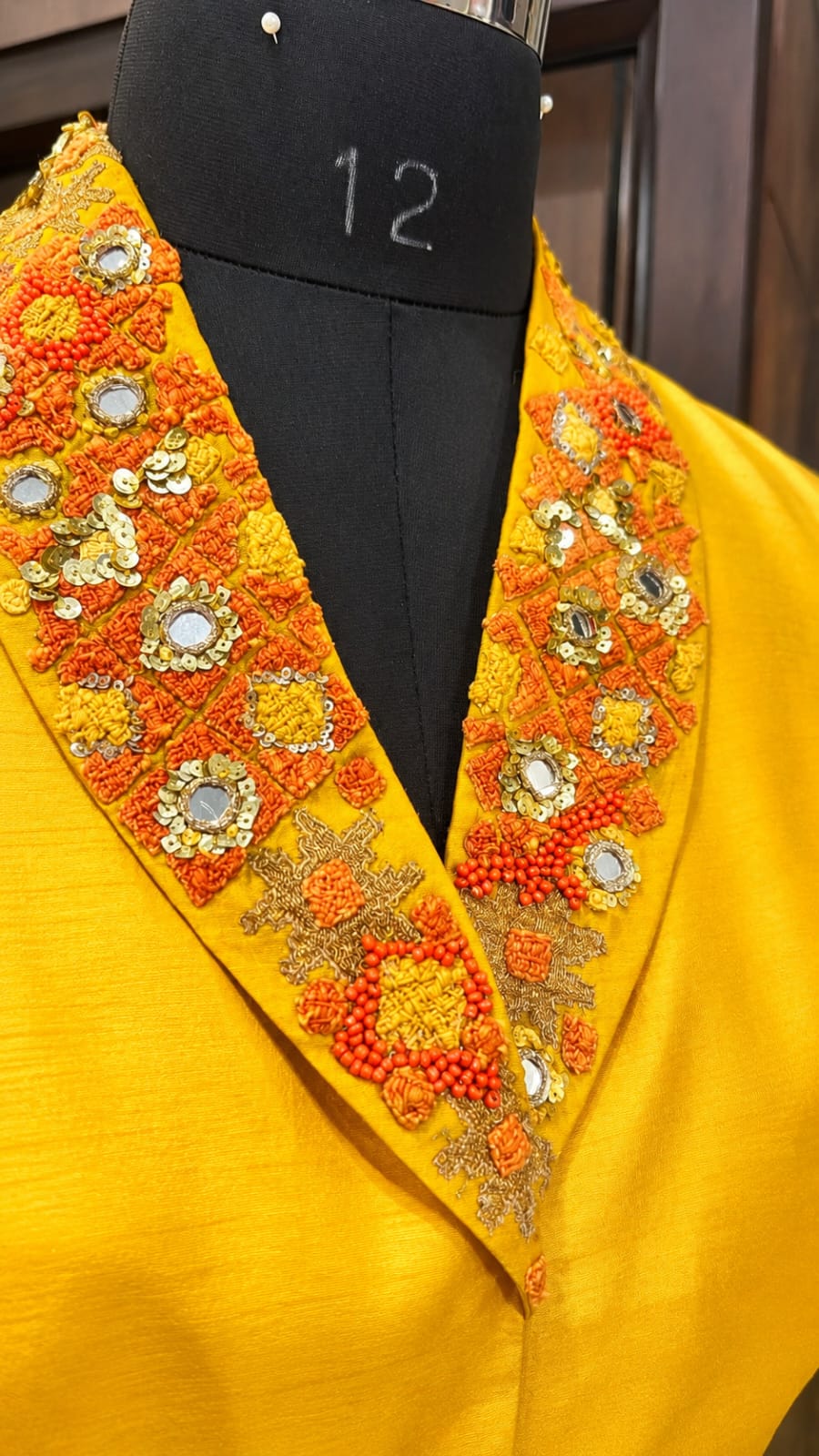 Mustard Peplum Jacket with Draped Dhoti Pants Set