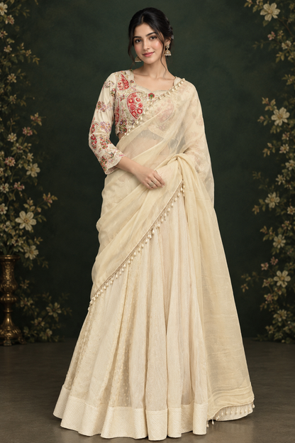 Elegant ivory/cream Lehenga .