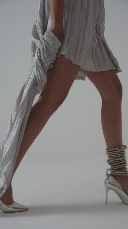 Short cowl drape dress