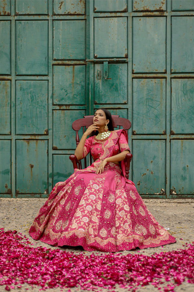 Gajri Banarasi Lehenga