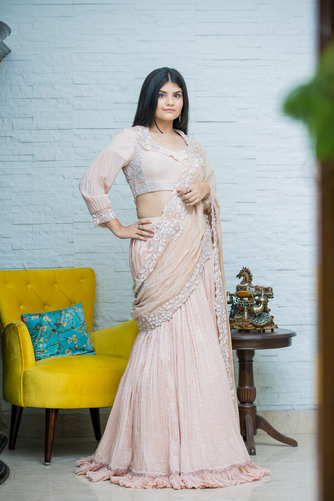 Crushed Onion Pink Regal Saree