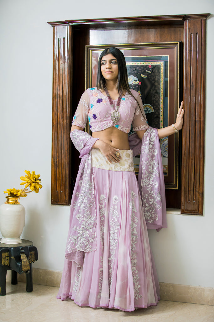 Tie and Dye Purple Saree